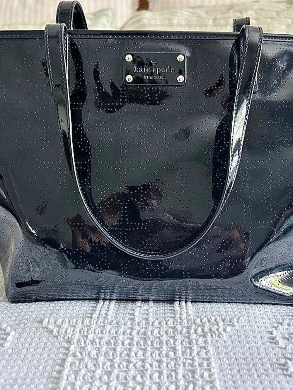 kate spade new york Black Patent Tote Bag